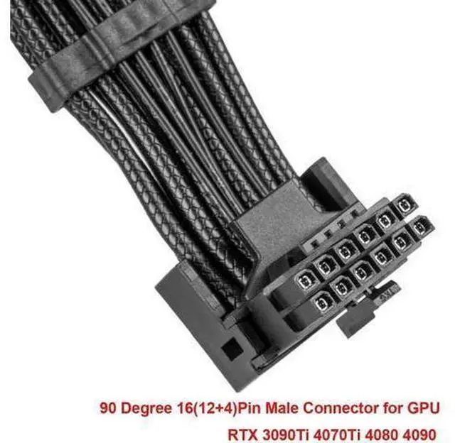Alt view image 9 of 12 - Aomoproing 12VHPWR 90 Degree Adapter to 2X 8Pin: 16AWG 16 PIN GPU Right Angle PCI-E 5.0 Extension for for Graphic Card GPU 12+4pin RTX 3090Ti 4070Ti 4080 4090 (Type A)