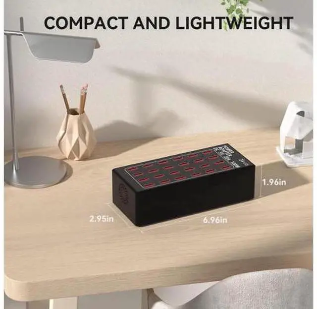 Alt view image 13 of 14 - USB Charging Station, 24 Port 100W (20A) Multiport USB Charger Station with Intelligent Detection for Smartphones,Tablets and More, Suitable for School Hotel Mall Shop Travel