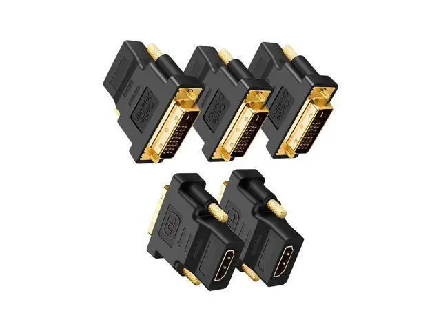 Alt view image 14 of 14 - DVI to HDMI Adapter, 5-Pack Bi-Directional DVI-D(24+1) Male to HDMI Female Converter, Support 1080P 3D for PS3, PS4, TV Box, Blu-ray, Projector, HDTV