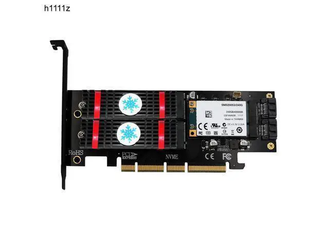 Alt view image 10 of 12 - H1111Z NVME M.2 NGFF MSATA SSD PCI Express Riser Card PCI-E PCI E PCIE to M2 Adapter M.2 Raiser M2 SATA Adapter M.2 SSD Cooling