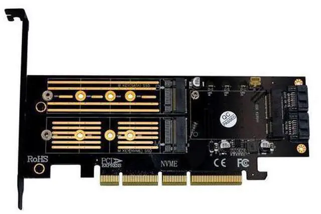 Alt view image 11 of 12 - H1111Z NVME M.2 NGFF MSATA SSD PCI Express Riser Card PCI-E PCI E PCIE to M2 Adapter M.2 Raiser M2 SATA Adapter M.2 SSD Cooling