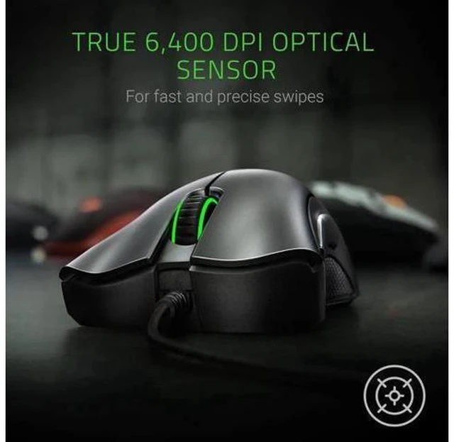 Alt view image 10 of 14 - DeathAdder Essential 6400 DPI 4G Optical Esports Gaming Mouse: 5 Programmable Buttons - Mechanical Switches - 2.1m Braided Wire - Classic Black
