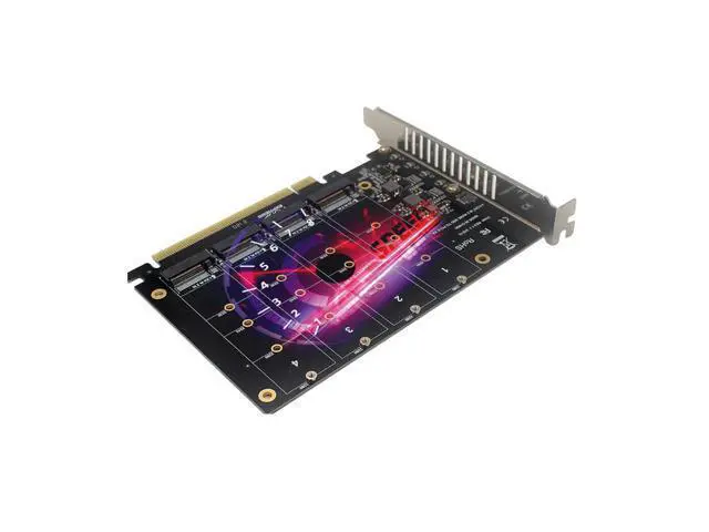 Alt view image 9 of 10 - 4 Port NVMe to PCI-e Host Controller Expansion Card, Support 2230 2242 2260 2280?M.2 NVME to PCIe X16 Adapter, M Key Hard Drive Converter Reader Expansion Card