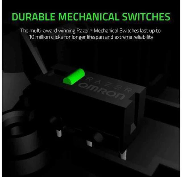 Alt view image 13 of 14 - DeathAdder Essential 6400 DPI 4G Optical Esports Gaming Mouse: 5 Programmable Buttons - Mechanical Switches - 2.1m Braided Wire - Classic Black