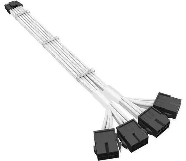 Alt view image 8 of 14 - RTX 4090 4080 4070TI 16Pin(12+4) to 4x8Pin PCI-E 5.0 Sleeved Extension Cable,12Pin to 4x8Pin Compatible 4090 4080 4070TI Series and RTX3090ti,14inch with Cable Combs (16AWG/White)