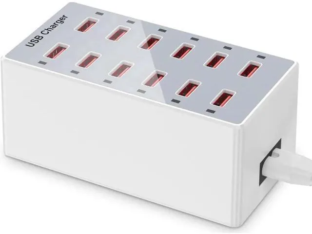 Alt view image 8 of 14 - USB Charger 12-Ports USB Charging Station for Multiple Devices USB Wall Charger Power Hub Strip Smart Plug Charging Dock Block for iPhone Xs/XR,iPad,iPod,Galaxy S9/S8,Laptops and Smart Phones 60W