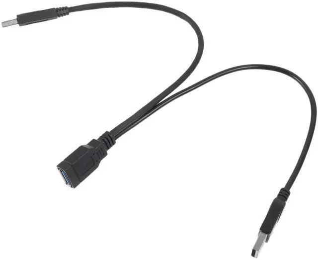 Alt view image 5 of 6 - USB Power Splitter Y Cable 2 Male to 1 Female Extension Connector for Mobile Hard Disk Enhanced Power Supply Fast Data Transfer