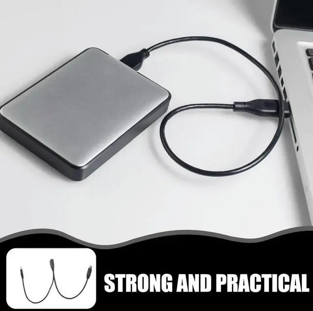 Alt view image 6 of 6 - USB Power Splitter Y Cable 2 Male to 1 Female Extension Connector for Mobile Hard Disk Enhanced Power Supply Fast Data Transfer
