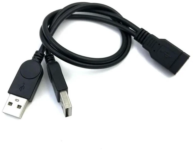 Alt view image 4 of 4 - USB 2.0 A Male to USB Female 2 Double Dual Power Supply USB Female Splitter Extension Cable HUB Charge for Printers