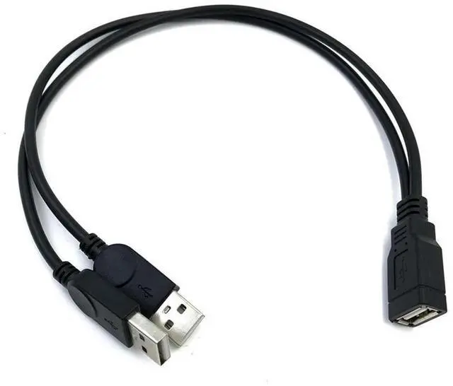 Alt view image 3 of 4 - USB 2.0 A Male to USB Female 2 Double Dual Power Supply USB Female Splitter Extension Cable HUB Charge for Printers