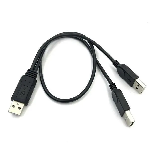 Alt view image 3 of 4 - USB 2.0 A 1 male to 2 Dual USB male Data Hub Power Adapter Y Splitter USB Charging Power Cable Cord Extension Cable