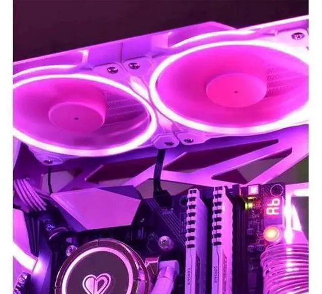Alt view image 7 of 8 - ID-COOLING ZF-12025-PINK Case Fan 120mm 5V 3 PIN Addressable RGB Cooling Fan MB Sync, 4 PIN PWM Speed Control Fans for Radiator/CPU Cooler/Computer Case