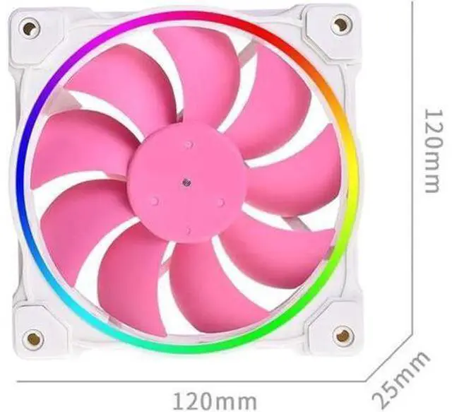 Alt view image 6 of 8 - ID-COOLING ZF-12025-PINK Case Fan 120mm 5V 3 PIN Addressable RGB Cooling Fan MB Sync, 4 PIN PWM Speed Control Fans for Radiator/CPU Cooler/Computer Case