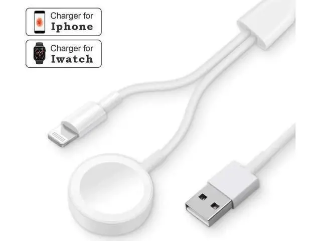 Alt view image 8 of 14 - Apple Watch Charger, 2 in 1 iphone Charger With 3.3ft/1.0m Portable Charging Cable Compatible With for Apple Watch Series 4/3/2/1, iPhoneXR/XS/XS Max/X/8/8Plus/7/7Plus/6/6Plus/iPad4/iPad Air/iPad mini