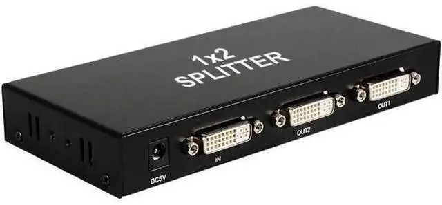 Alt view image 13 of 14 - DVI Splitter 1 in 2 Out 2 Port DVI Dual Monitors Distribution Duplicator Video Splitter (EDID Management) Support Resolution up to 4K2K/30HZ for PC Laptop DVR Projector HDTV