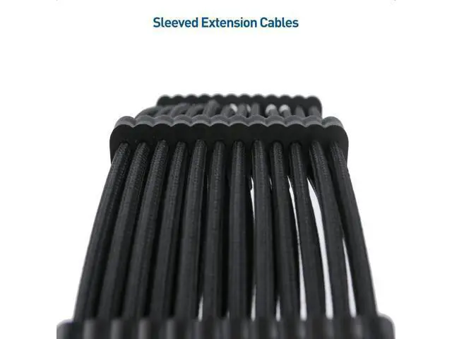 Alt view image 10 of 14 - Cable Matters 12-inch 6-Piece Sleeved PSU Extension Cable Kit (Power Supply Extension Cable, PSU Cables Kit) in Black with 24-pin ATX, 4+4 Pin EPS, 2X 8-pin PCIe, and 2X 6-pin PCIe Extension Cables