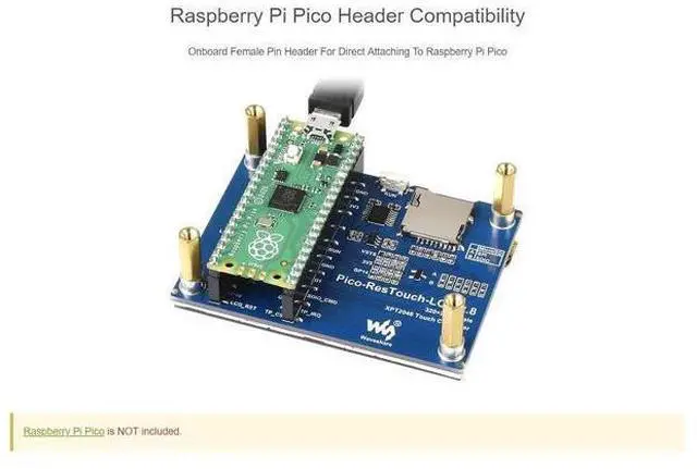 Alt view image 12 of 14 - 2.8inch Touch Display Module for Raspberry Pi Pico 262K Colors 320×240 Pixels Resistive Touch Controller XPT2046 ST7789 Driver Using SPI Bus