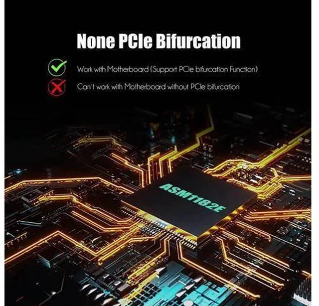 Alt view image 12 of 14 - Aomoproing PU21 Dual U.2 SSD to PCIe 4.0 X8 Adapter, Support 2 x U.2 SSD or Soft Raid, Without PCIe Splitter Function (PCIe Bifurcation Motherboard is Required)