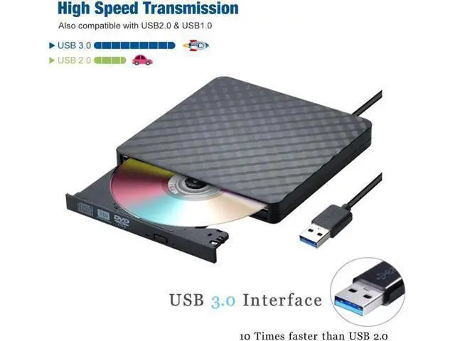 Alt view image 8 of 12 - USB 3.0 External CD DVD Drive, Ultra Slim CD/DVD +/-RW Writer Burner High Speed Data Transfer DVD/CD-ROM Drive for Windows 10/8/7 Laptop Desktop Mac MacBook Pro Air iMac HP Dell LG Asus