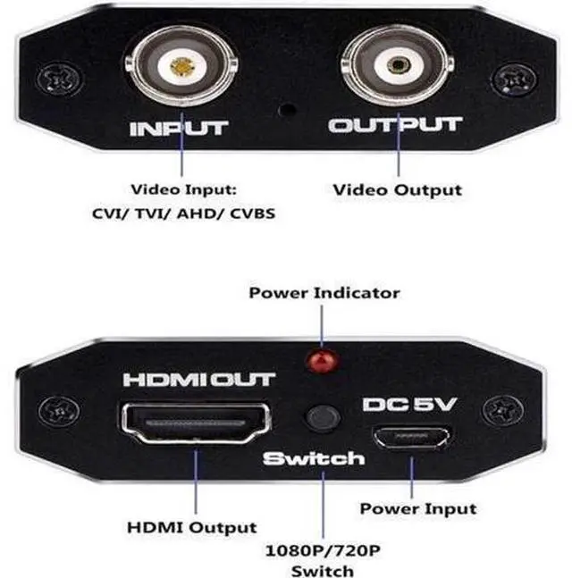 Alt view image 9 of 14 - TVI to HDMI Converter Full HD 4K Converter 1080p/720p/4K/8MP/5MP/4MP/3MP, BNC to HDMI Video Converter Adapter - CVBS/TVI/CVI/AHD to HDMI