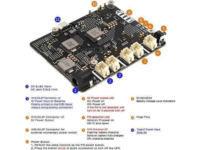 Alt view image 14 of 14 - X1203 Uninterrupted Backup Power Supply Expansion Module Uninterrupted Power Manager for Mainboard with