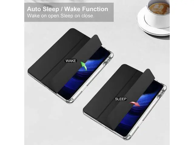 Alt view image 12 of 14 - Protective Case for Xiaomi Mi Pad 6 / 6 Pro 11 Inch 2023 with S Pen Holder, Universal Stylus Pen,Transparent Hard Shell Back Trifold Smart Stand Cover