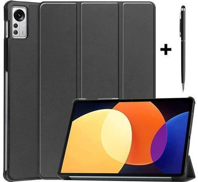 Alt view image 8 of 14 - Case for Xiaomi Pad 5 Pro 12.4 inch 2022, Tri fold Slim Lightweight Hard Shell Smart Protective Cover with Multi-Angle Stand, Universal Stylus Pen