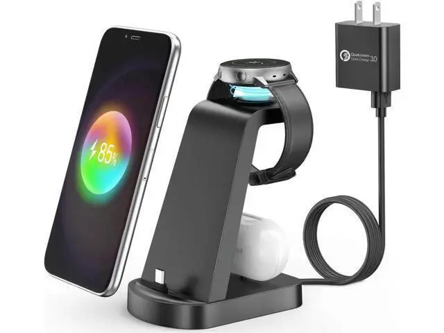 Alt view image 7 of 12 - Charging Station for Multiple Devices,3 in 1 Fast Charging Stand USB-C Charger for Galaxy Watch 5/5 Pro/4/3/Active,Galaxy S23/S22/S21/S20/S10/Note20/Note10/Z Flip 4/Z Fold 4/Galaxy Buds