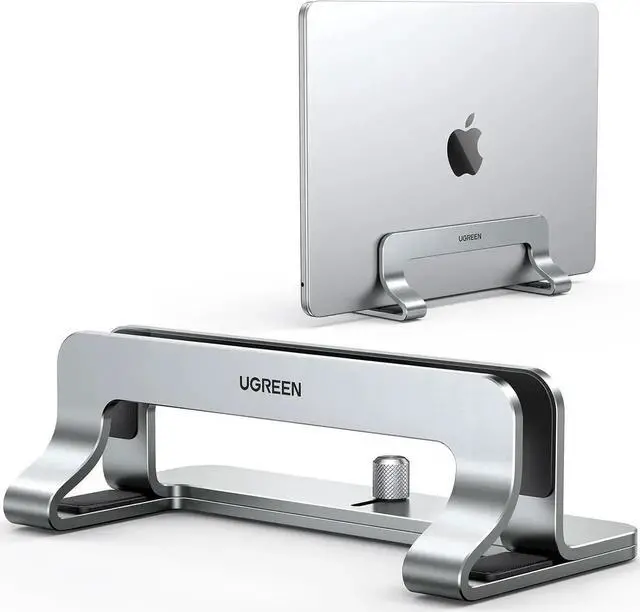 Alt view image 8 of 14 - UGREEN Vertical Laptop Stand Dock Aluminum Compatible with MacBook Pro, MacBook Air Laptop Holder for Desk Vertical Adjustable for Up to 17.3 Inch Gaming Laptop, Silver Gray