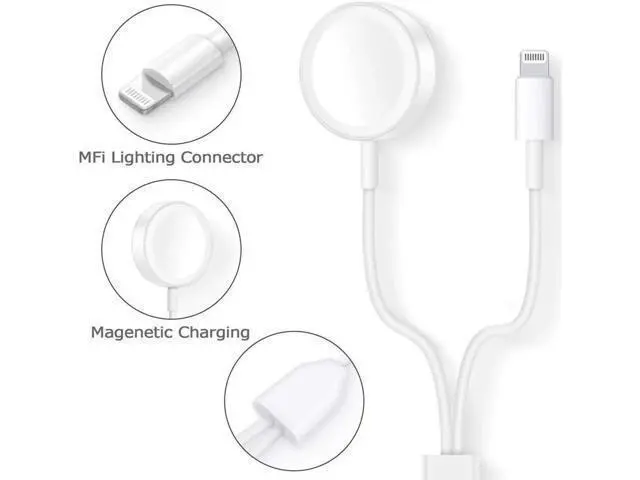 Alt view image 14 of 14 - Apple Watch Charger, 2 in 1 iphone Charger With 3.3ft/1.0m Portable Charging Cable Compatible With for Apple Watch Series 4/3/2/1, iPhoneXR/XS/XS Max/X/8/8Plus/7/7Plus/6/6Plus/iPad4/iPad Air/iPad mini