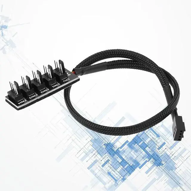 Alt view image 6 of 6 - 5Pcs Pwm Fan Splitter Cable 1in5 CPU Cooler Extension Adapter Supports Fan2 Fan4 Tachometer Signal Pc Cooling