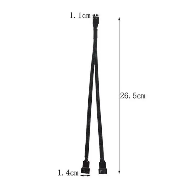 Alt view image 5 of 6 - 4Pcs 4 Pin Pwm Splitter Cable Computer CPU Fan Splitter Adapter Cable Supports Auto Pwm Control Dual Output Black Braided Design