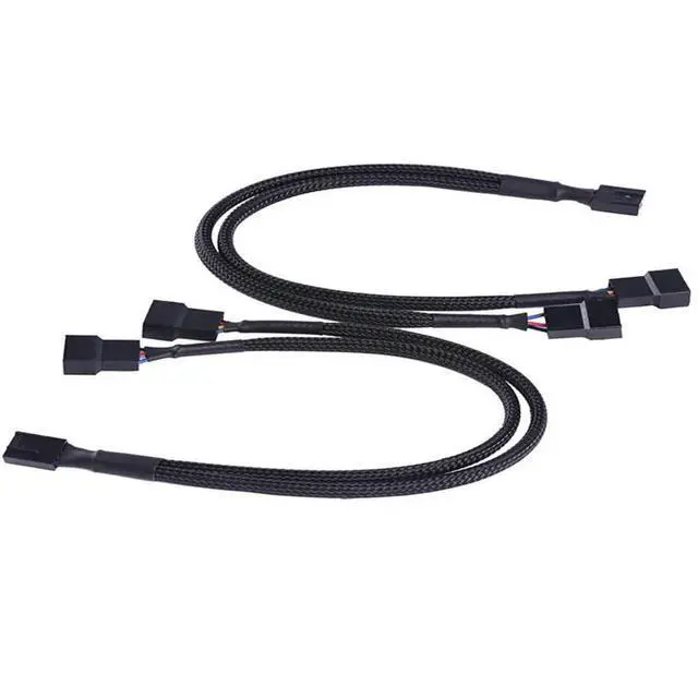 Alt view image 6 of 6 - 4Pcs 4 Pin Pwm Splitter Cable Computer CPU Fan Splitter Adapter Cable Supports Auto Pwm Control Dual Output Black Braided Design