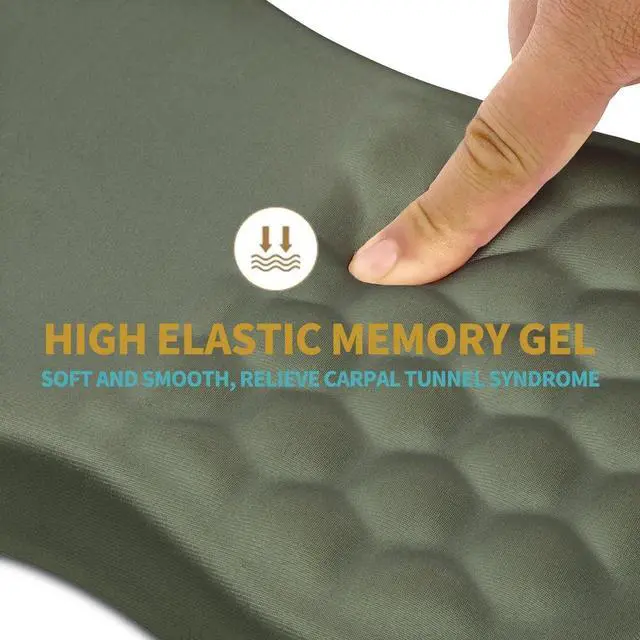 Alt view image 8 of 10 - Hokafenle Ergonomic Mouse Pad Wrist Support with Massage Design, Wrist Rest Pain Relief Mousepad with Memory Foam&Non-Slip PU Base, Mouse Pads for Wireless Mouse & Desk (12x8 inch,Olive Green)