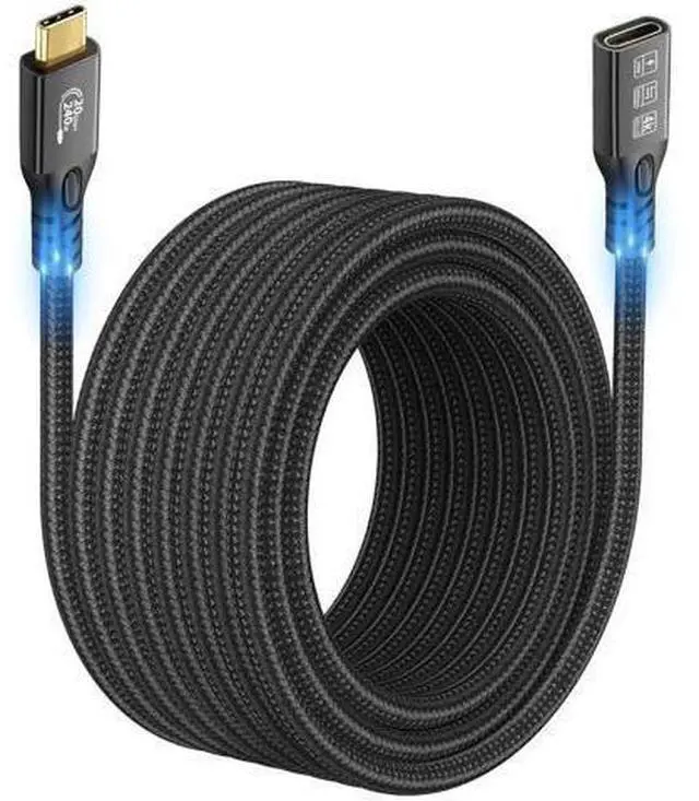 Alt view image 8 of 14 - Aomoproing 20Gbps USB C 3.2 Extension Cable, 10FT USBC 3.2 Gen2 Type-c Male to Female Extender Cable Ultra HD 4K@60Hz 240W Charging 20Gbps Data Transfer Compatible with External SSD eGPU