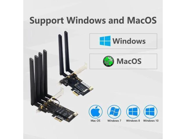 Alt view image 9 of 14 - Dual Band BCM94360CD 1750Mbps 802.11ac WiFi Bluetooth 4.0 PCIE Wireless Adapter MacOS Hackintosh Dekstop PC