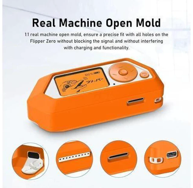 Alt view image 12 of 14 - Protective Case Cover Case for Flipper Zero Soft Silicone Accessories - Fluorescent Orange Skin Glow in Dark