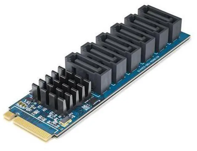 Alt view image 7 of 12 - M.2 to 6 Port SATA Adapter (M Key), ASM1166 Chip, 6X SATA 3.0 Expansion Card for Desktop PC, Supports SSD/HDD, Plug & Play, Non-RAID, Multi-OS Compatible