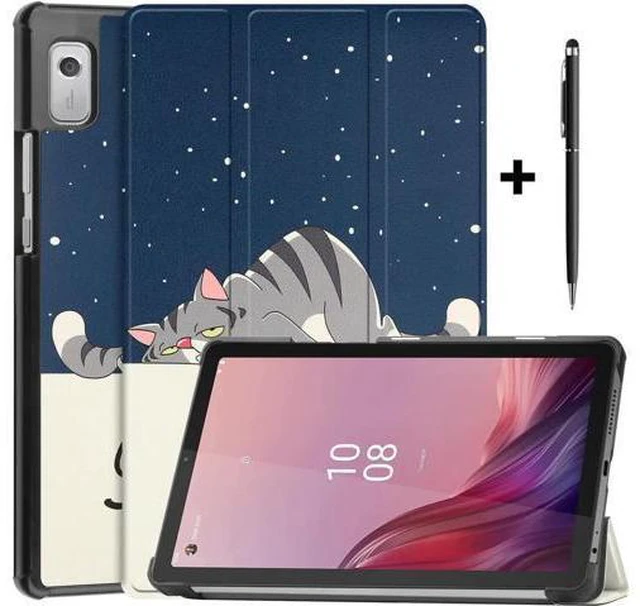 Alt view image 8 of 14 - Case for Lenovo Tab M9 2023 9 inch Tablet Model TB-310XU / TB-310FU, Slim Lightweight Stand Hard Shell Protective Cover with Stylus Pen Lazy Cat