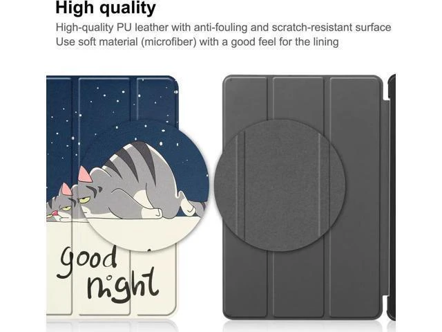 Alt view image 9 of 14 - Case for Lenovo Tab M9 2023 9 inch Tablet Model TB-310XU / TB-310FU, Slim Lightweight Stand Hard Shell Protective Cover with Stylus Pen Lazy Cat