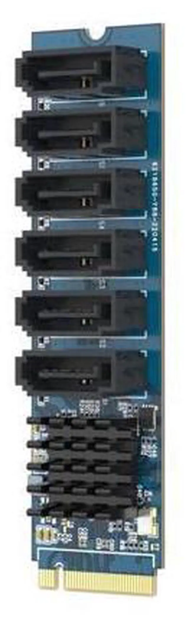 Alt view image 11 of 12 - M.2 to 6 Port SATA Adapter (M Key), ASM1166 Chip, 6X SATA 3.0 Expansion Card for Desktop PC, Supports SSD/HDD, Plug & Play, Non-RAID, Multi-OS Compatible