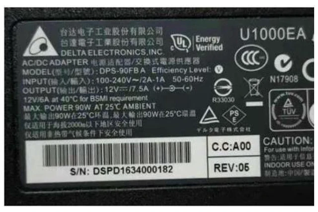 Alt view image 4 of 4 - Delta DPS-90FB A 12V 7.5A 7A 90W 5.5x2.5mm DPS-90AB 3 AC Adapter For QNAP TS-451 NAS Server Laptop Power Supply Charger