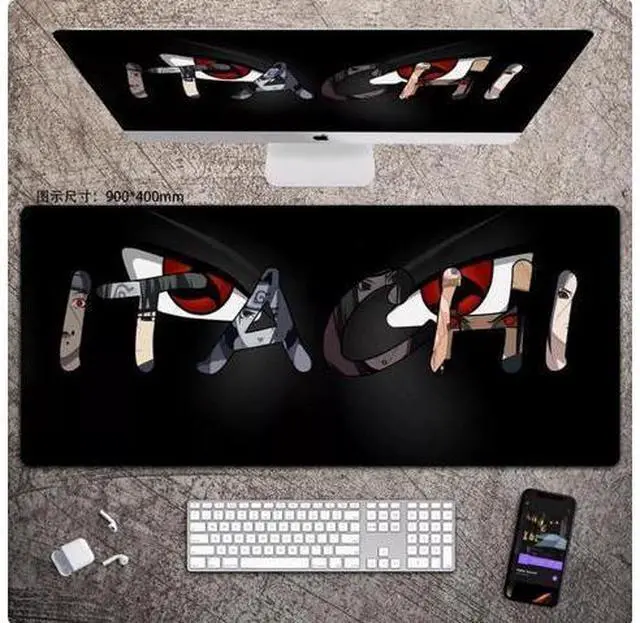 Alt view image 4 of 6 - Anime NARUTO mouse pad Extended Gaming Mouse Pad with Stitched Edges, Large Mouse pad with Non-Slip Rubber Base for Work & Gaming, Office & Home 800*300mm
