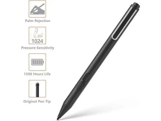 Alt view image 8 of 14 - Stylus pen for Surface Microsoft Certified Stylus Pen 1024 Levels Pressure, Palm Rejection, HB Tip, with AAAA Battery, for Surface Pro X 7 6 5 4 3 Surface Laptop 3 2 1 Surface Book 2 1,Surface Go