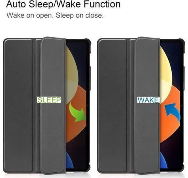 Alt view image 14 of 14 - Case for Xiaomi Pad 5 Pro 12.4 inch 2022, Tri fold Slim Lightweight Hard Shell Smart Protective Cover with Multi-Angle Stand, Universal Stylus Pen