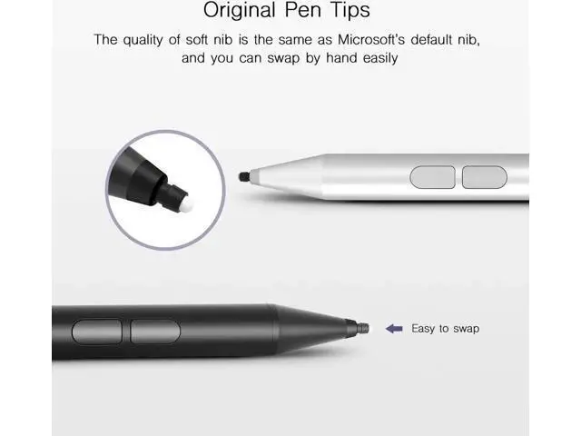 Alt view image 9 of 14 - Stylus pen for Surface Microsoft Certified Stylus Pen 1024 Levels Pressure, Palm Rejection, HB Tip, with AAAA Battery, for Surface Pro X 7 6 5 4 3 Surface Laptop 3 2 1 Surface Book 2 1,Surface Go