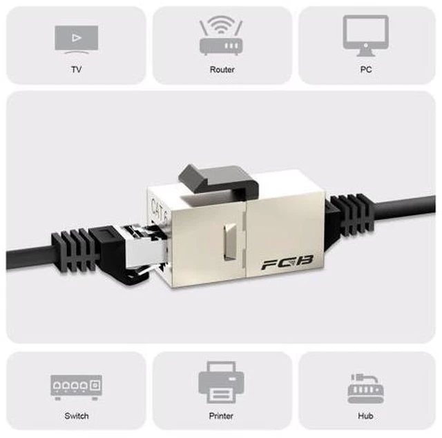 Alt view image 9 of 10 - FGB 25 Pack Cat6 Shielded Keystone Coupler, Female to Female RJ45 Keystone Jack, Ethernet Keystone Coupler in Silver