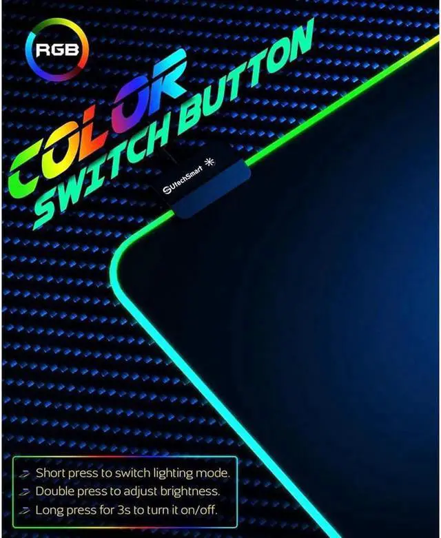 Alt view image 9 of 14 - RGB Gaming Mouse Pad, Large Extended Soft Led Mouse Pad with 14 Lighting Modes 2 Brightness Levels, Computer Keyboard Mousepads Mat 800 x 300mm / 31.5×11.8 inches