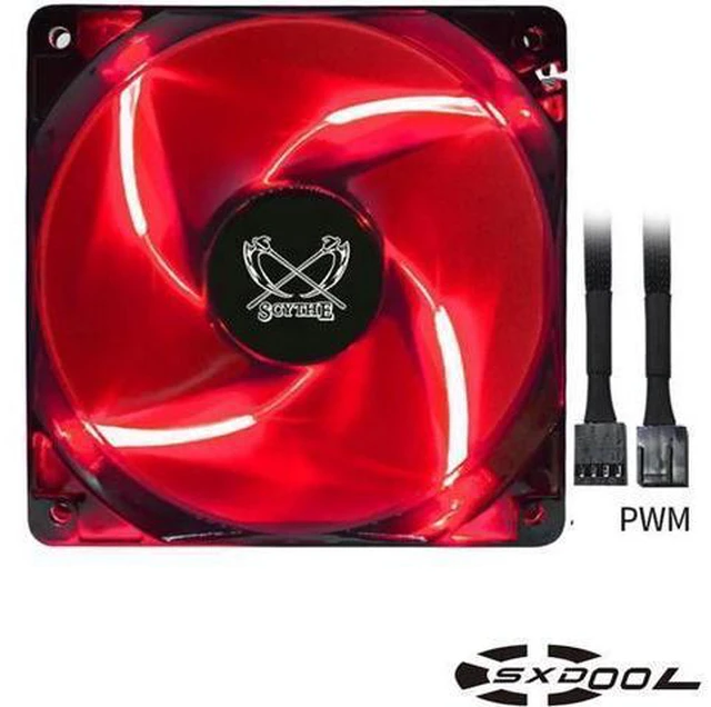 Alt view image 8 of 8 - SC1225LED12M Scythe STB120 Red LED CPU fan 120mm PWM chassis fan