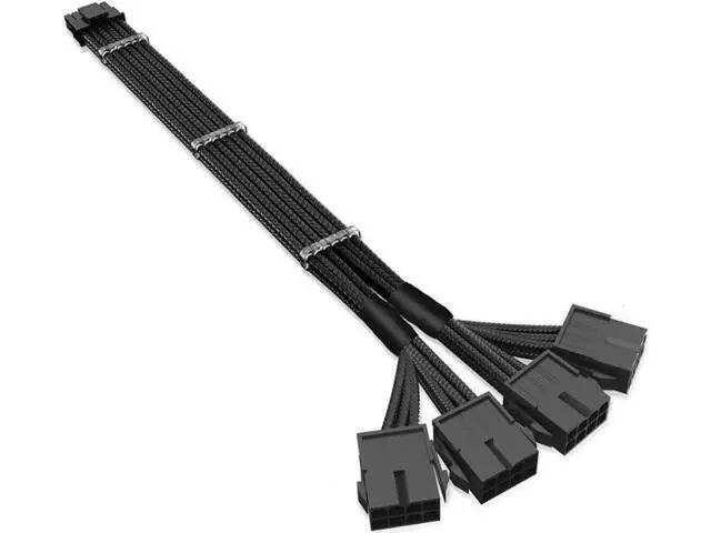 Alt view image 7 of 12 - RTX 4090 4080 4070TI 16Pin(12+4) to 4x8Pin PCI-E 5.0 Sleeved Extension Cable,12Pin to 4x8Pin Compatible 4090 4080 4070TI Series and RTX3090ti,14inch with Cable Combs (16AWG/White) Black